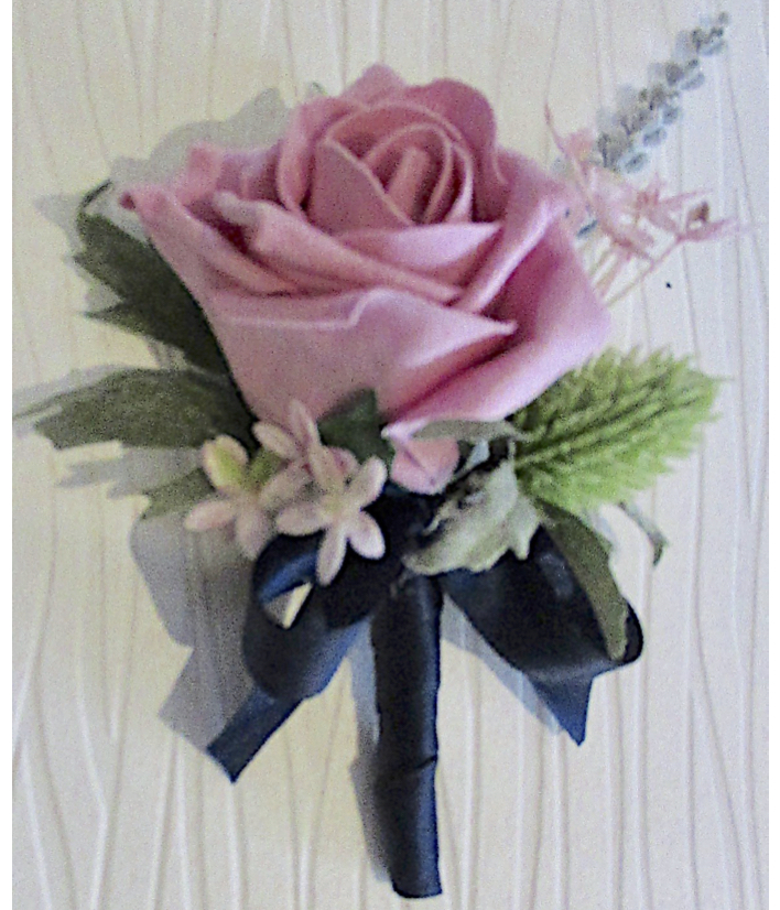 dusky rose pink buttonhole
